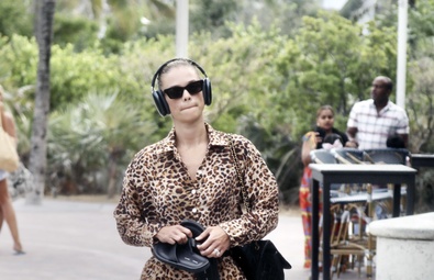 Nina Agdal Enjoys Miami Beach Day in Stylish Bikini