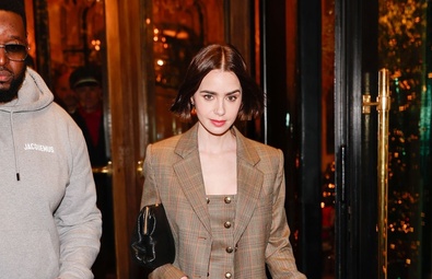 Lily Collins Steps Out in Parisian Style