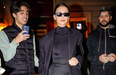 Nina Dobrev Dines Out at Paris Fashion Week