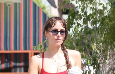 Dakota Johnson's Casual Gym Exit in Los Angeles