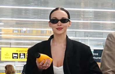 Dove Cameron Touches Down at Fiumicino Airport in Rome