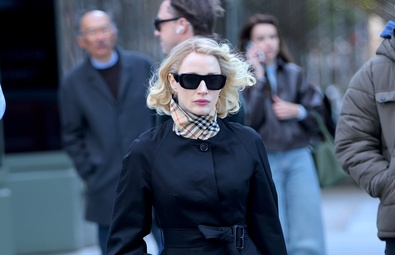 Jessica Chastain Spotted Filming "Minivan" on Wall Street in Manhattan
